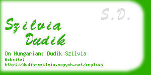 szilvia dudik business card